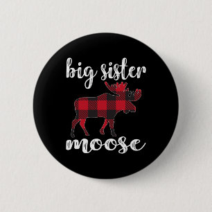Badge Rond 5 Cm Grosse Soeur Moose Correspondant Vêtements de Noël