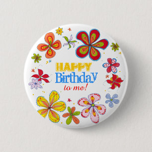 Badge Rond 5 Cm Grosses Fleurs Fraîches Retro Fraîches Personnalis