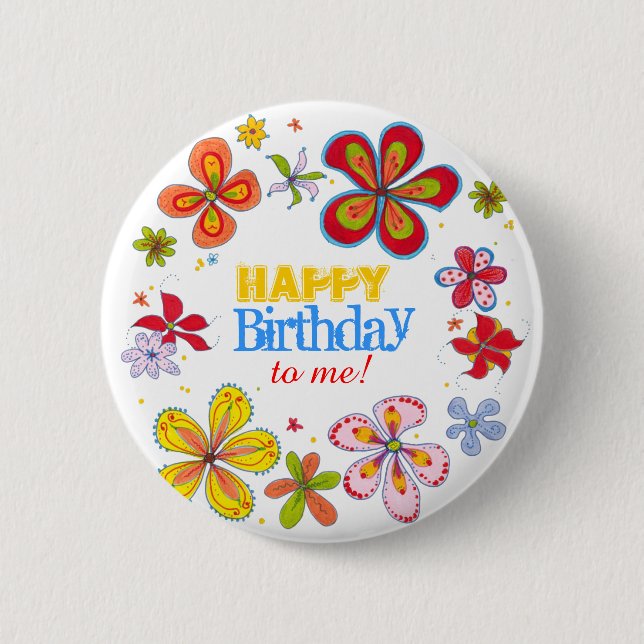 Badge Rond 5 Cm Grosses Fleurs Fraîches Retro Fraîches Personnalis (Devant)