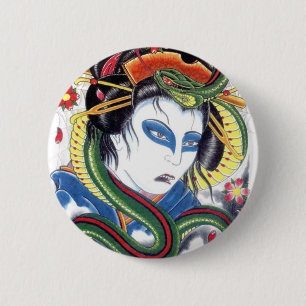 Badge Rond 5 Cm Grotesque et serpent