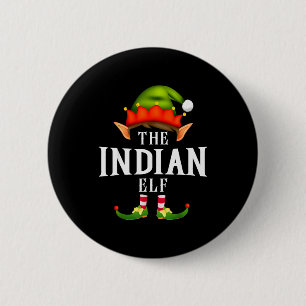 Badge Rond 5 Cm Groupe de lutins indiens drôle de fête de Noël en