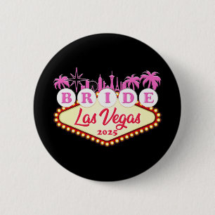 Badge Rond 5 Cm Groupe de mariée Las Vegas 2025 Enterrement de vie