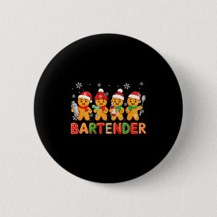 Badge Rond 5 Cm Groupe de métier de barman Santa Gingerbreads Cook