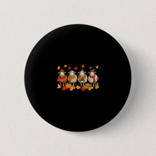 Badge Rond 5 Cm Groupe de moutons Action de grâce feuilles d'autom