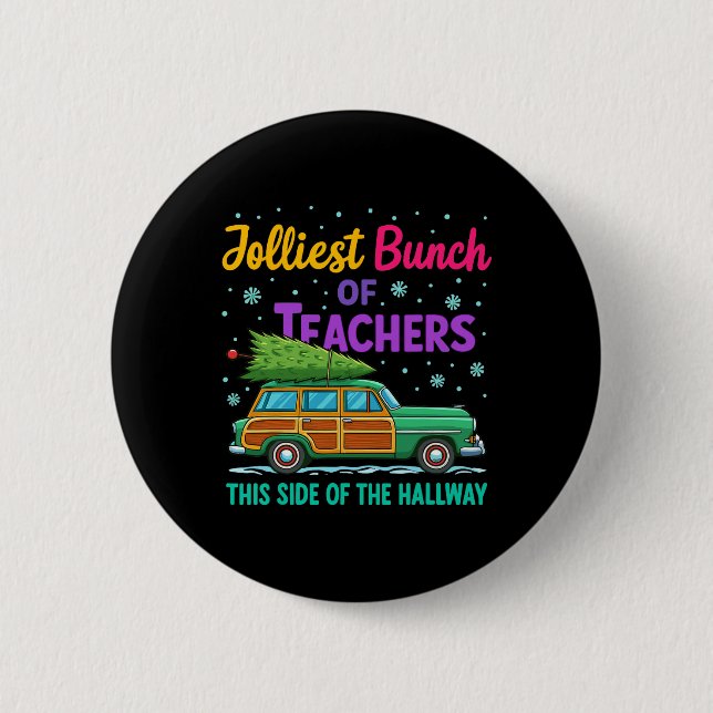 Badge Rond 5 Cm Groupe de professeurs les plus joyeux de ce côté d (Devant)