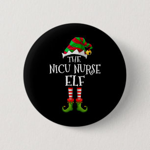 Badge Rond 5 Cm Groupe de pyjama assorti Nicu Nurse Elf Fun Noël