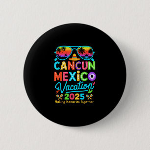 Badge Rond 5 Cm Groupe de voyage à Cancun au Mexique sur la plage