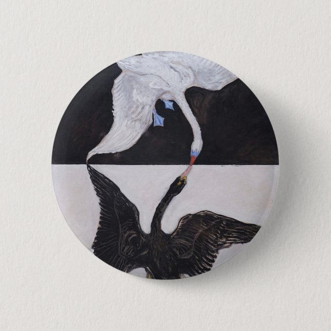 Badge Rond 5 Cm Groupe Hilma af Klint IX SUW Le Cygne (Devant)
