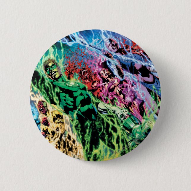 Badge Rond 5 Cm Groupe vert de lanterne - couleur (Devant)