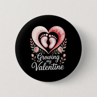 Badge Rond 5 Cm Growing My Valentine By Feet Heart Art