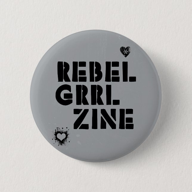Badge Rond 5 Cm Grrl rebelle Zine (Devant)