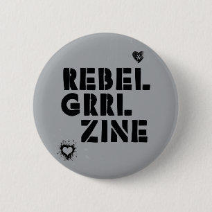 Badge Rond 5 Cm Grrl rebelle Zine