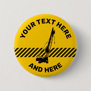 Badge Rond 5 Cm Grue de construction