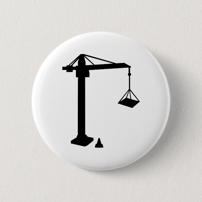 Badge Rond 5 Cm Grue de construction (Devant)