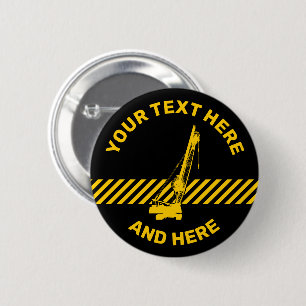 Badge Rond 5 Cm Grue de construction