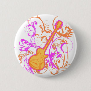 Badge Rond 5 Cm Grunge de guitare de la roche de la fille de KRW