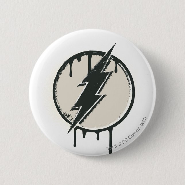 Badge Rond 5 Cm Grunge de peinture de boulon Flash (Devant)