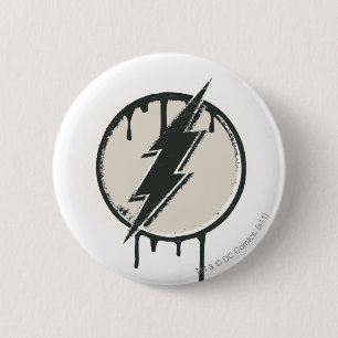Badge Rond 5 Cm Grunge de peinture de boulon Flash