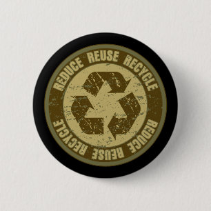 Badge Rond 5 Cm Grunge Recyclée