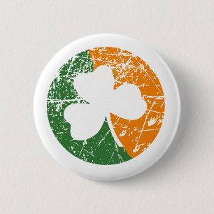 Badge Rond 5 Cm Grunge Shamrock
