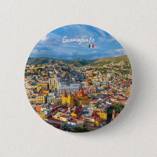 Badge Rond 5 Cm Guanajuato, Mexique - Paysage urbain coloré