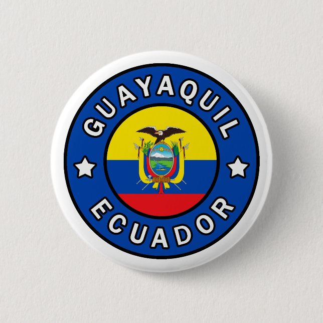 Badge Rond 5 Cm Guayaquil Equateur (Devant)