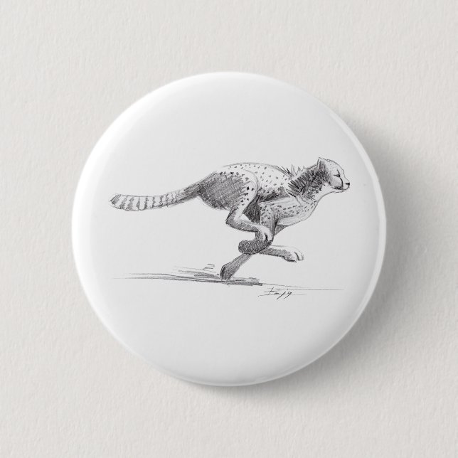 Badge Rond 5 Cm Guépard (Devant)