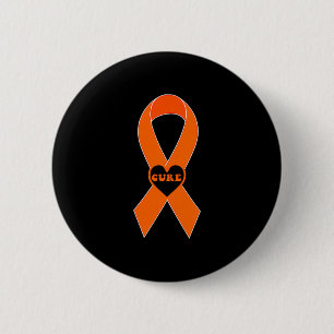 Badge Rond 5 Cm Guérir le ruban orange de la sclérose en plaques