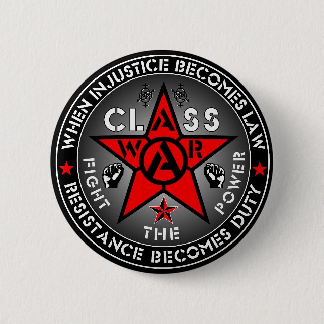 Badge Rond 5 Cm GUERRE de CLASSE - combattez la puissance (Devant)