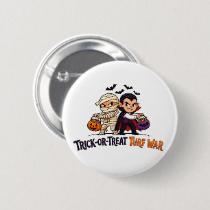 Badge Rond 5 Cm Guerre de Territoire Trick Or Treat Halloween Enfa