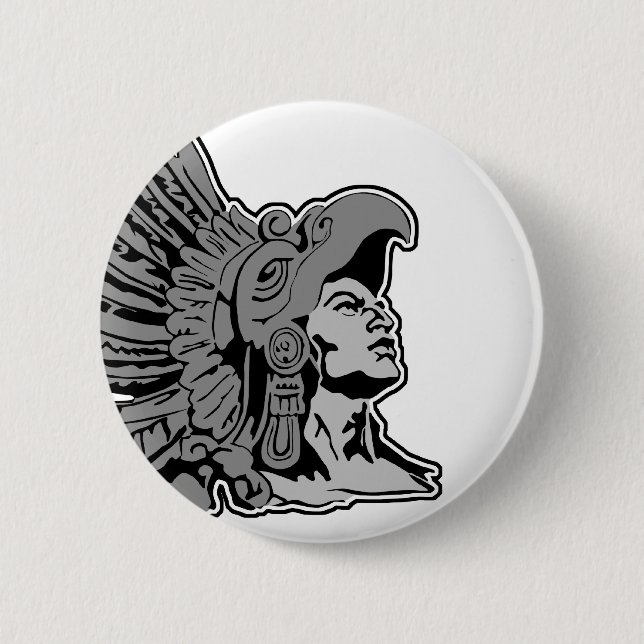 Badge Rond 5 Cm guerrier aztèque (Devant)