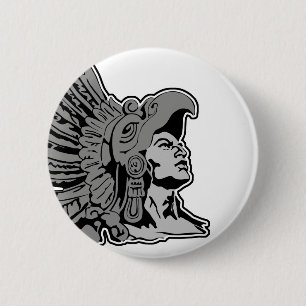 Badge Rond 5 Cm guerrier aztèque