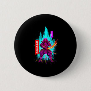 Badge Rond 5 Cm guerrier cyberpunk samouraï drôle disant sarcasiqu