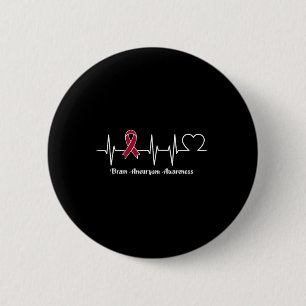 Badge Rond 5 Cm Guerrier de l'neurysme cérébral