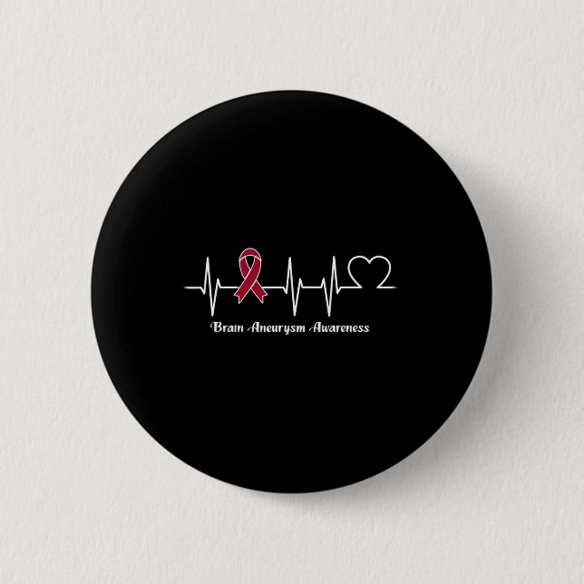 Badge Rond 5 Cm Guerrier de l'neurysme cérébral (Devant)
