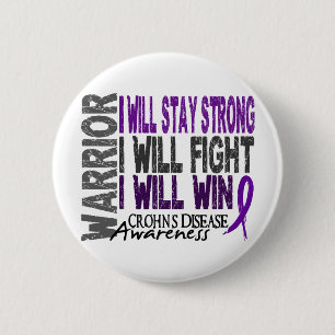 Badge Rond 5 Cm Guerrier de maladie de Crohn