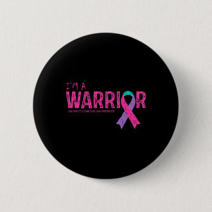Badge Rond 5 Cm Guerrier de sensibilisation au cancer