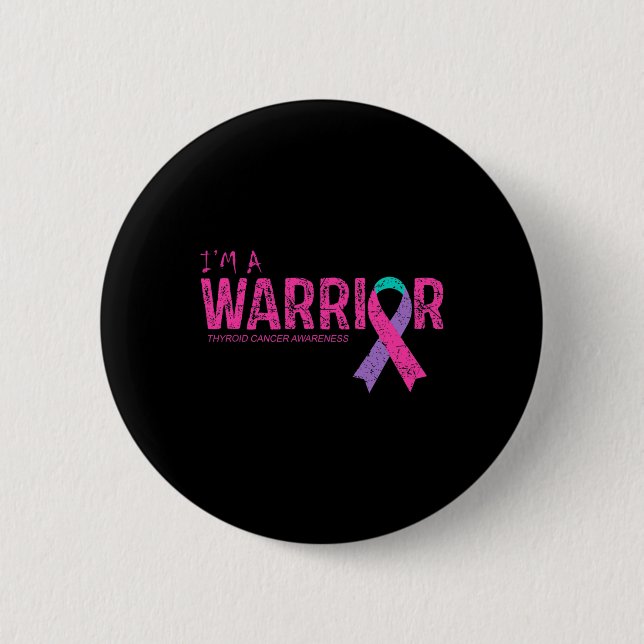Badge Rond 5 Cm Guerrier de sensibilisation au cancer (Devant)