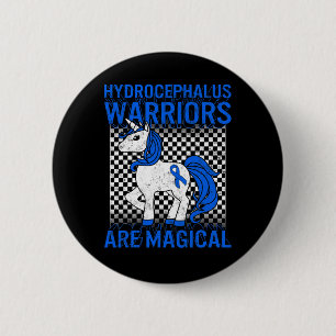 Badge Rond 5 Cm Guerrier de sensibilisation Magique Unicorne Bleu
