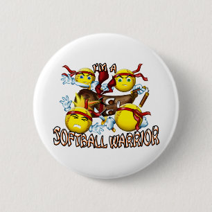 Badge Rond 5 Cm Guerrier du base-ball
