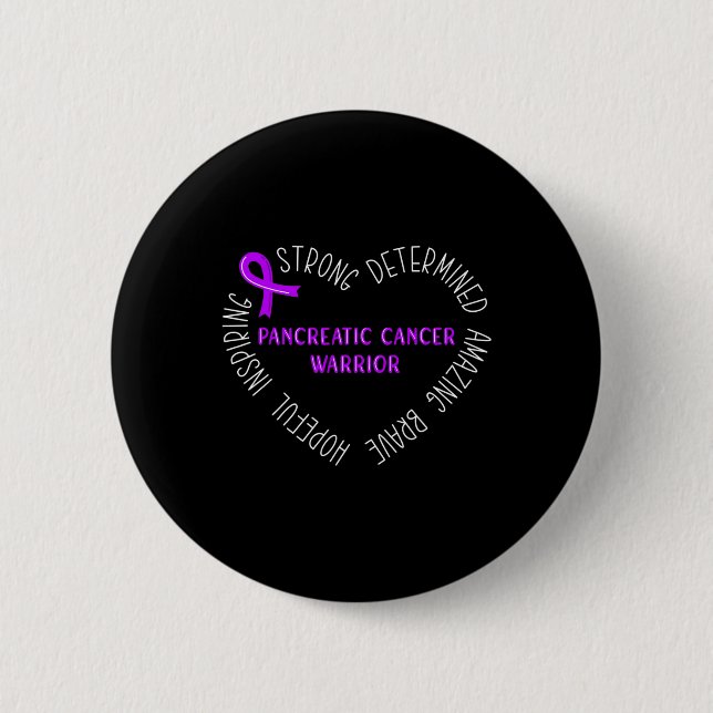 Badge Rond 5 Cm Guerrier du cancer du pancréas (Devant)