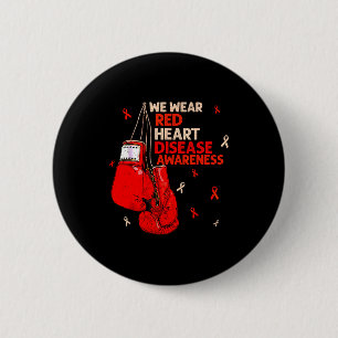Badge Rond 5 Cm Guerrier du cœur Nous portons le rouge Sensibilisa