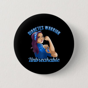 Badge Rond 5 Cm Guerrier du diabète ! Conception De Sensibilisatio