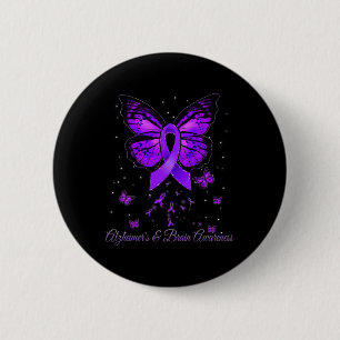 Badge Rond 5 Cm Guerrier du ruban pourpre Alzheimerheimer