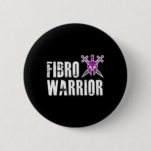 Badge Rond 5 Cm Guerrier - Lutte de sensibilisation à la fibromyal
