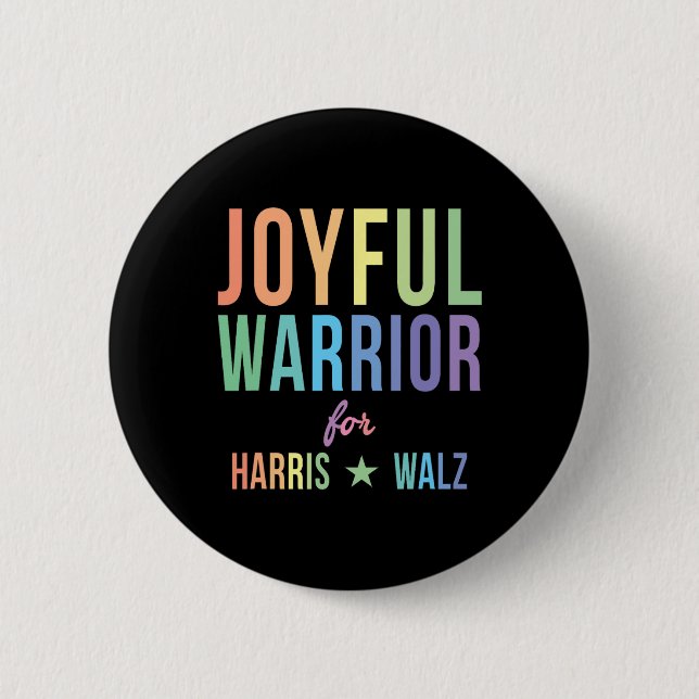 Badge Rond 5 Cm Guerrier Pour Kamala Harris Tim Walz 2024 2 (Devant)