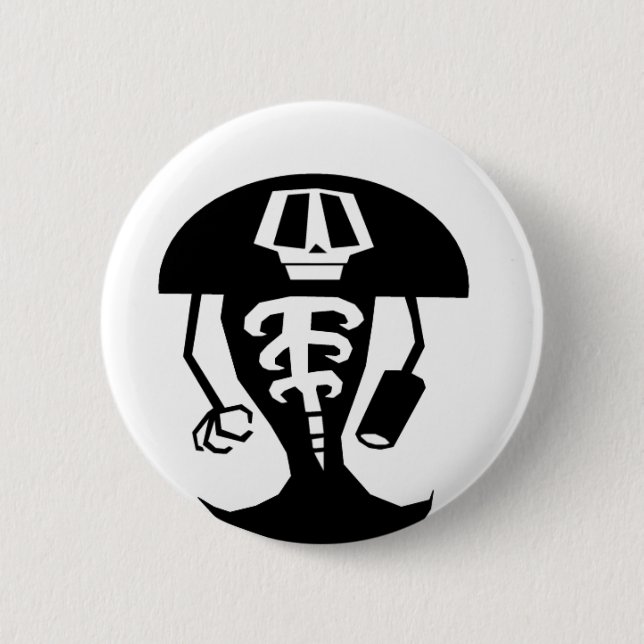 Badge Rond 5 Cm Guerrier squelettique (Devant)