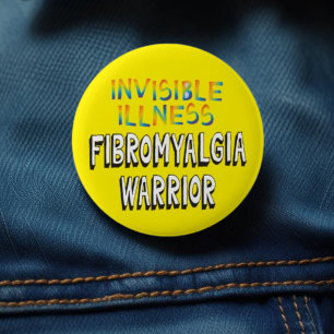 Badge Rond 5 Cm Guerrière de la fibromyalgie – Maladie invisible