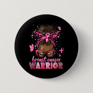 Badge Rond 5 Cm Guerrière de sensibilisation au cancer du sein Fem