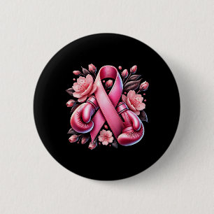 Badge Rond 5 Cm Guerrière du cancer du sein Sensibilisation au can